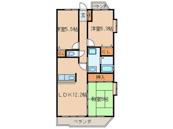 ロイヤルパレスフジの物件間取画像